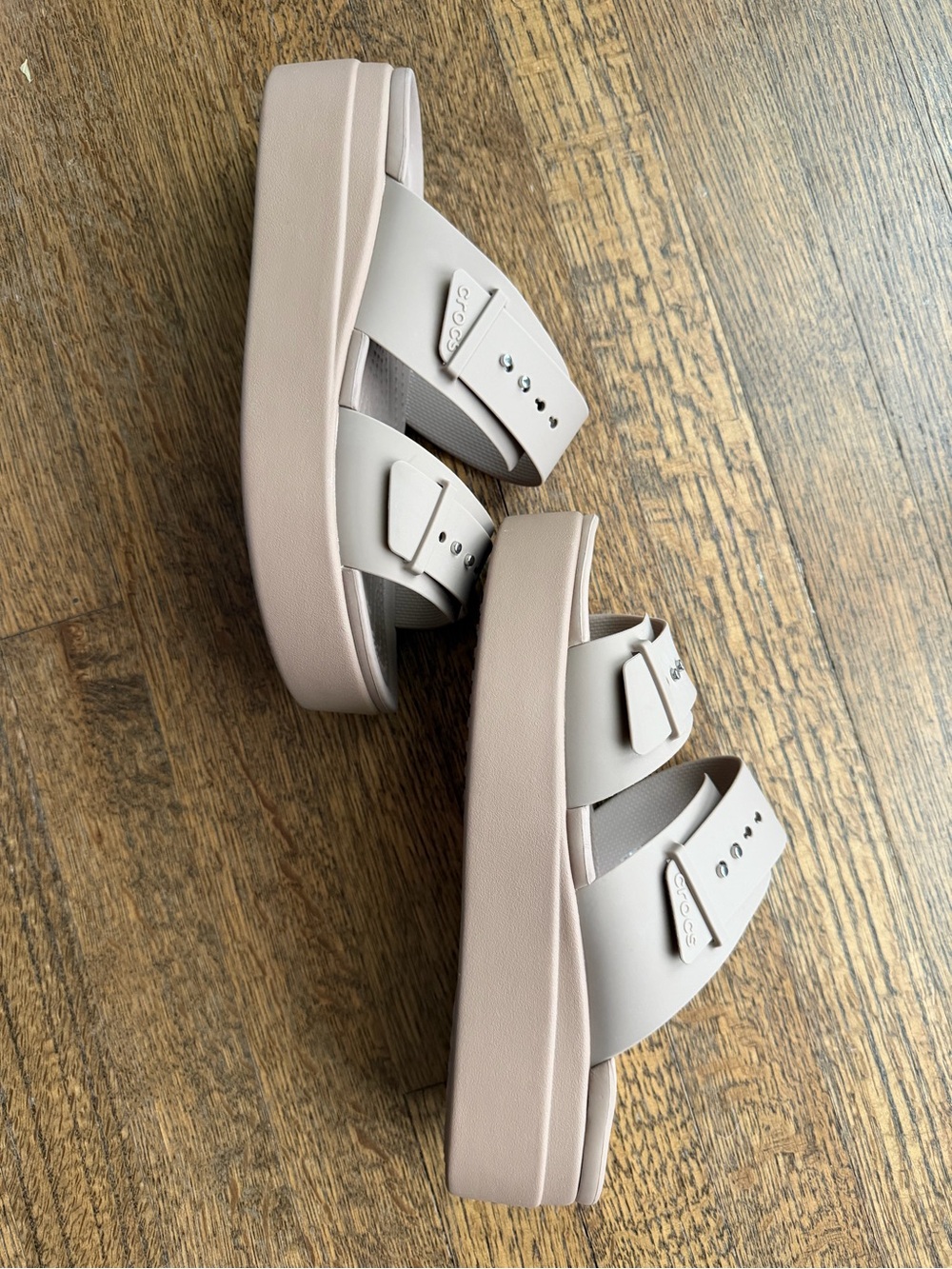 CROCS Platform Wedge Sandals in Blush Pink